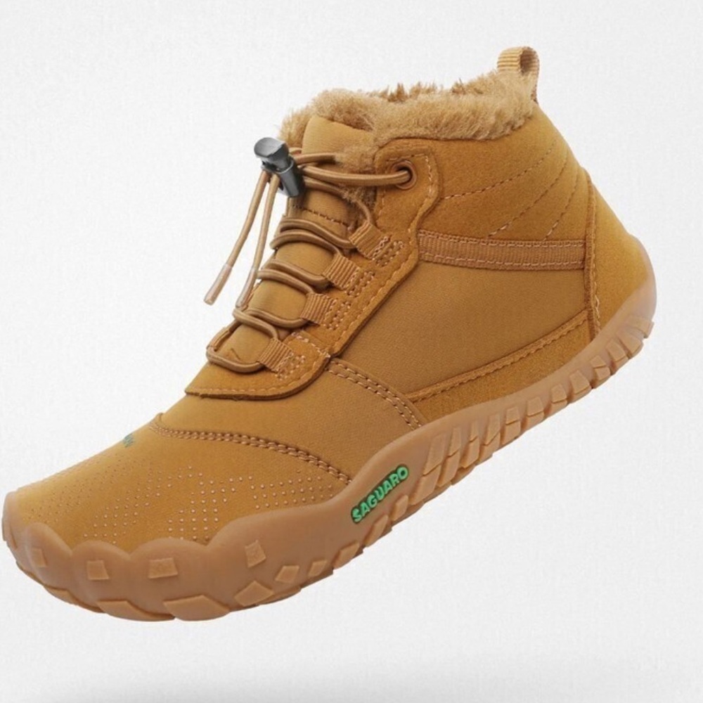 Saguaro Pair of Kid's Defender Will - Winter Barefoot Shoes Brown New Size 13